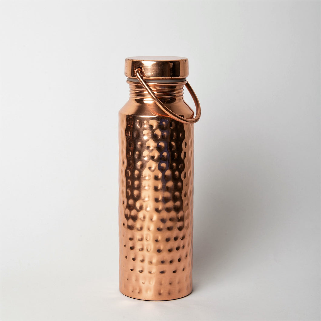 Copper Bottle 650 ml, Hammered Traveller